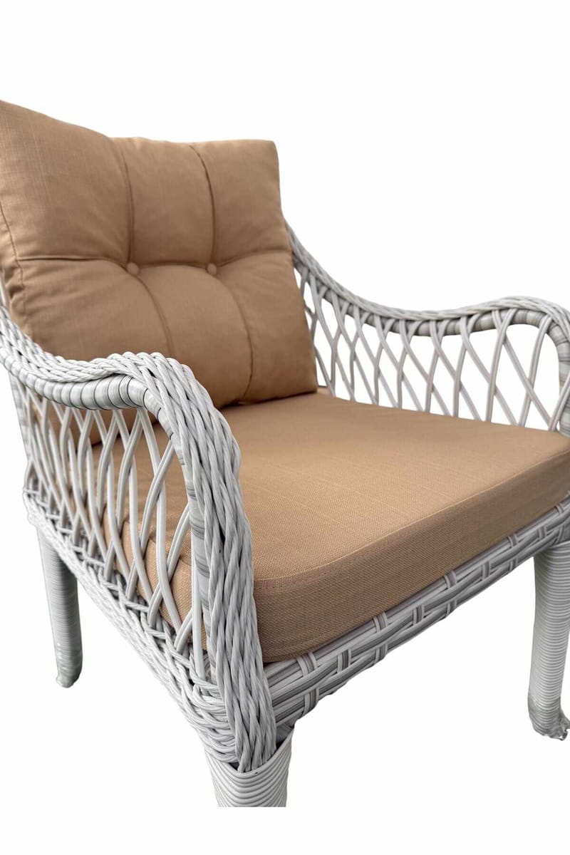 Hage-loungesett Atelier Del Sofa Hisar 3+1+1 (170 x 78 x 56 cm) Beige hvit - Hagemøbler - Loungemøbler - Sofagruppe utendørs