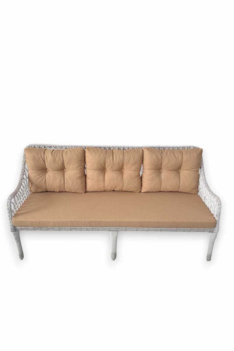 Hage-loungesett Atelier Del Sofa Hisar 3+1+1 (170 x 78 x 56 cm) Beige hvit - Hagemøbler - Loungemøbler - Sofagruppe utendørs