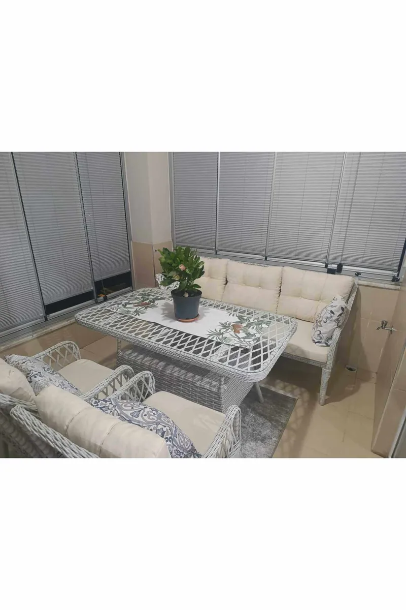 Hage-loungesett Atelier Del Sofa Hisar 3+1+1 (170 x 78 x 56 cm) Beige - Hagemøbler - Loungemøbler - Sofagruppe utendørs