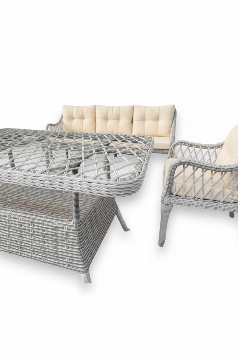 Hage-loungesett Atelier Del Sofa Hisar 3+1+1 (170 x 78 x 56 cm) Beige - Hagemøbler - Loungemøbler - Sofagruppe utendørs
