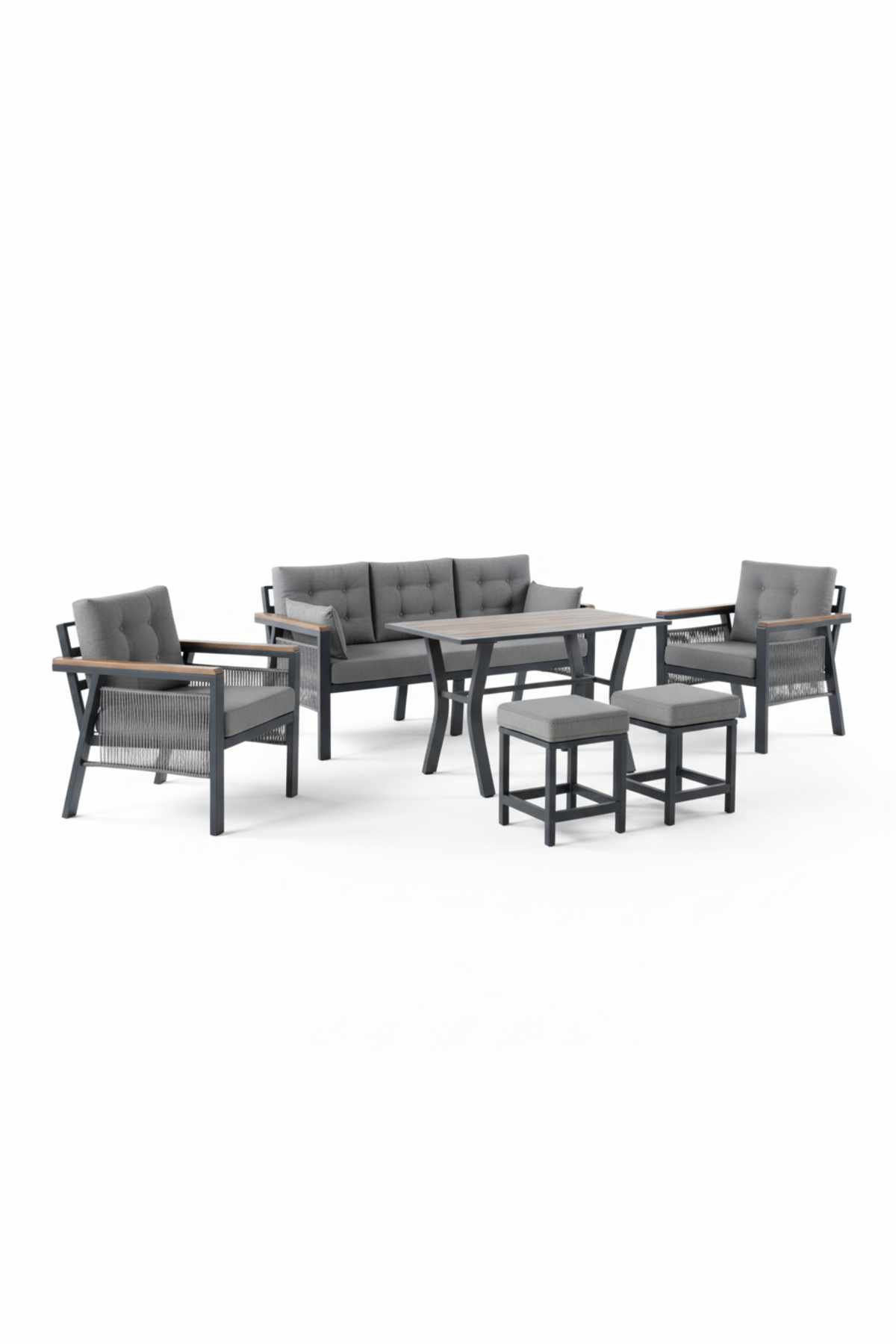 Hage-loungesett Atelier Del Sofa Lilyum 3+1+1+2 (170 x 78 x 60 cm) Grå -