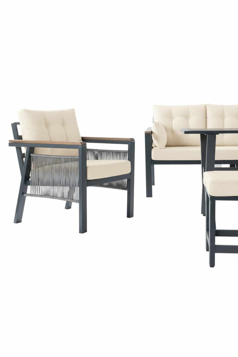 Hage-loungesett Atelier Del Sofa Lilyum 3+1+1+2 (170 x 78 x 60 cm) Krem - Hagemøbler - Loungemøbler - Sofagruppe utendørs