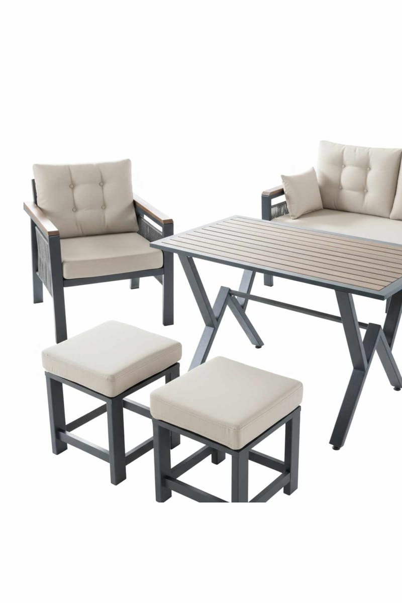 Hage-loungesett Atelier Del Sofa Lilyum 3+1+1+2 (170 x 78 x 60 cm) Krem - Hagemøbler - Loungemøbler - Sofagruppe utendørs