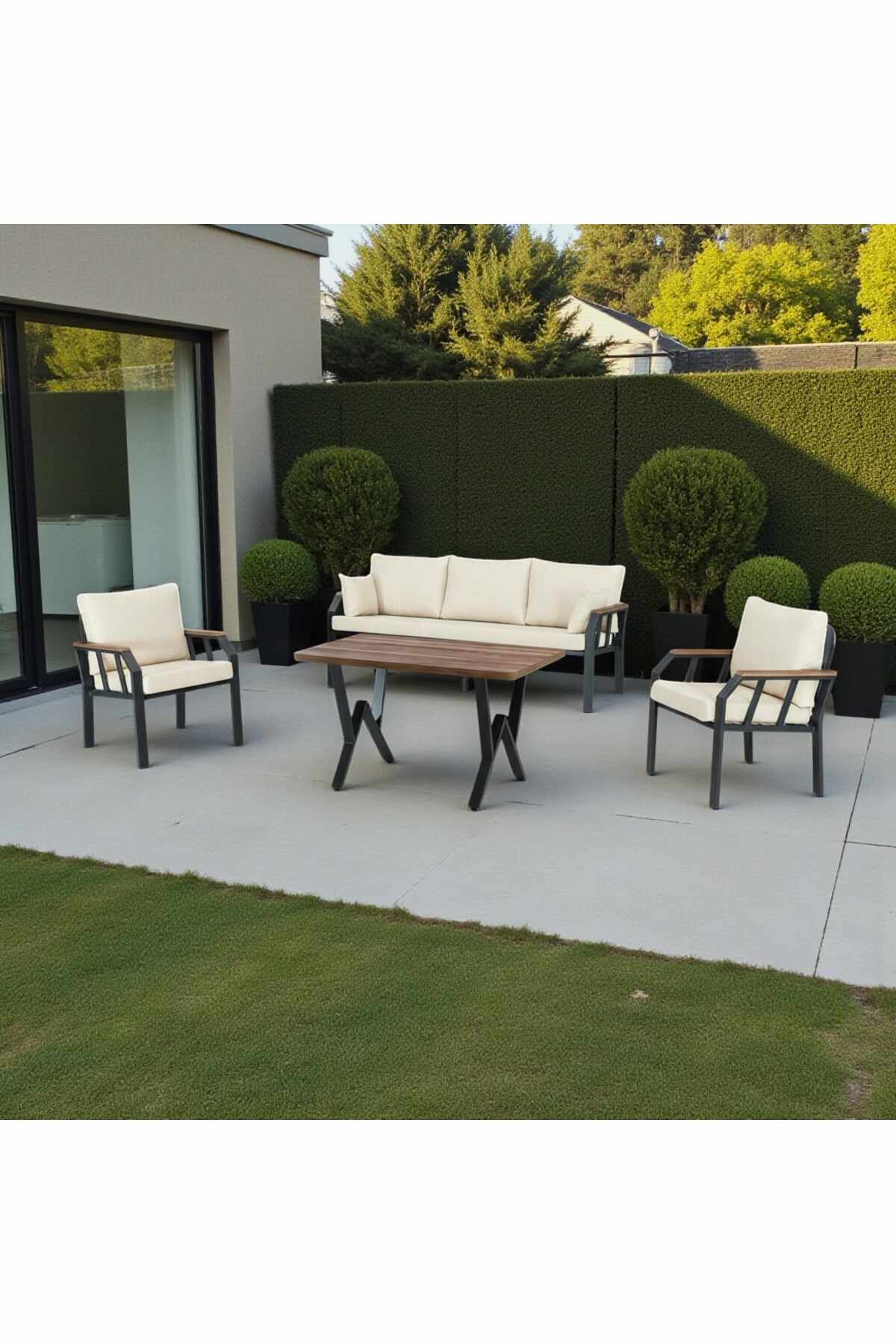 Hage-loungesett Atelier Del Sofa Nergiz 3+1+1 (200 x 78 x 58 cm) Beige -