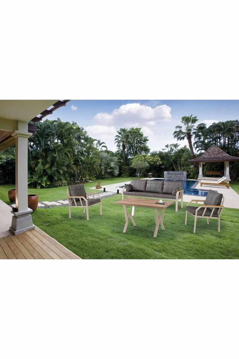 Hage-loungesett Atelier Del Sofa Nergiz 3+1+1 (200 x 78 x 58 cm) Brun - Hagemøbler - Loungemøbler - Sofagruppe utendørs
