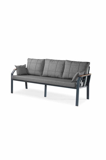 Hage-loungesett Atelier Del Sofa Nergiz 3+1+1 (200 x 78 x 58 cm) Mørk grå - Mørkegrå - Hagemøbler - Loungemøbler - Sofagruppe utendørs