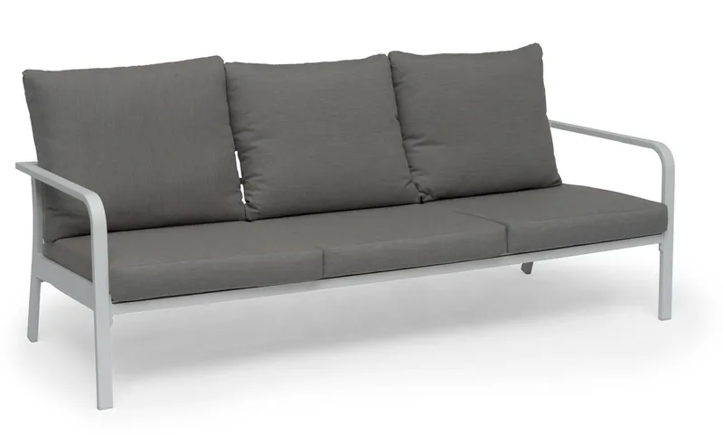 Hillerstorp Hånger utesofa hvit ram puter gråbeige - Hvit ramme puter gråbeige - Hagemøbler - Loungemøbler - Lounge sofa
