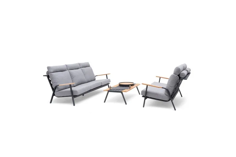 Hillerstorp Kungshult utesofa 3-seter grå - Hagemøbler - Loungemøbler - Lounge sofa