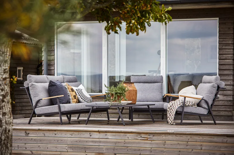 Hillerstorp Kungshult utesofa 3-seter grå - Hagemøbler - Loungemøbler - Lounge sofa