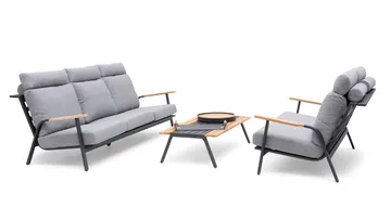 Hillerstorp Kungshult utesofa 3-seter grå - Hagemøbler - Loungemøbler - Lounge sofa