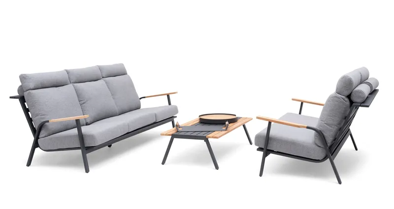 Hillerstorp Kungshult utesofa 3-seter grå - Hagemøbler - Loungemøbler - Lounge sofa