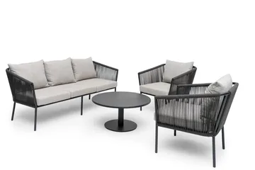 Hillerstorp Lersund utesofa svart/grå - Svart/Grå - Hagemøbler - Loungemøbler - Lounge sofa