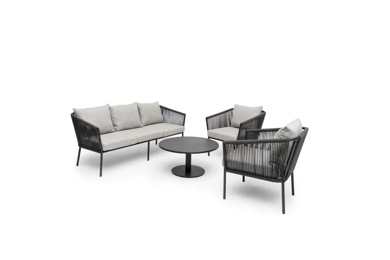 Hillerstorp Lersund utesofa svart/grå - Svart/Grå - Hagemøbler - Loungemøbler - Lounge sofa