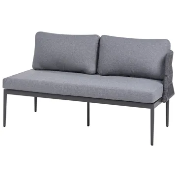 Hjørnesofa utendørs med bord 3-seter Leffe høyrevendt - Grå - Hagemøbler - Loungemøbler - Sofagruppe utendørs