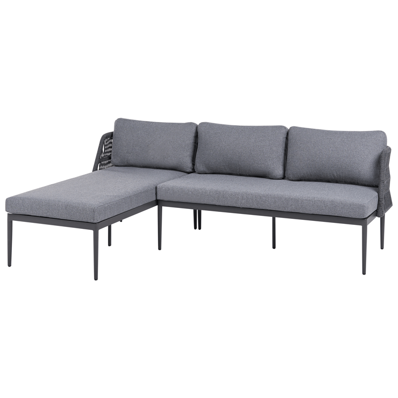 Hjørnesofa utendørs med bord 3-seter Leffe høyrevendt - Grå - Hagemøbler - Loungemøbler - Sofagruppe utendørs