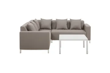 Hörnsoffa Beliani Belize Beige||White - Hagemøbler - Loungemøbler - Sofagruppe utendørs