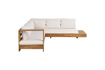 Hörnsoffa Beliani Marettimo Light wood||White - Hagemøbler - Loungemøbler - Lounge sofa