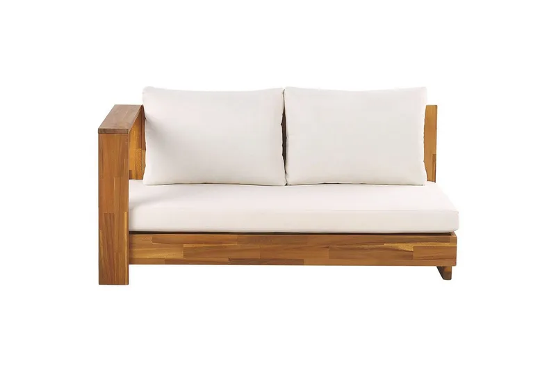 Hörnsoffa Beliani Marettimo Light wood||White - Hagemøbler - Loungemøbler - Lounge sofa