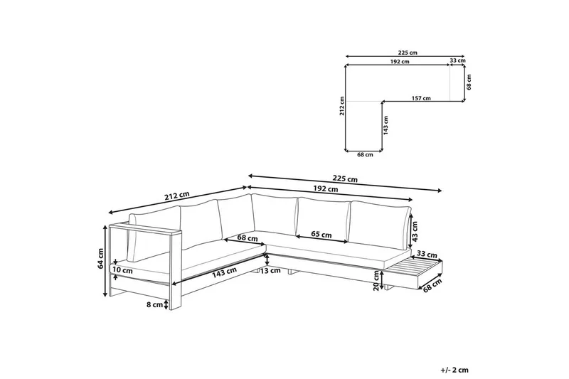 Hörnsoffa Beliani Marettimo Light wood||White - Hagemøbler - Loungemøbler - Lounge sofa