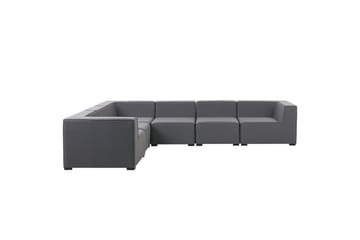 Hörnsoffa med fotpall Beliani Arezzo Beige/svart, Högervänd Dark grey, Black Left-faced - Hagemøbler - Loungemøbler - Sofagruppe utendørs