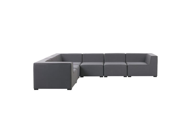 Hörnsoffa med fotpall Beliani Arezzo Beige/svart, Högervänd Dark grey, Black Left-faced - Hagemøbler - Loungemøbler - Lounge sofa
