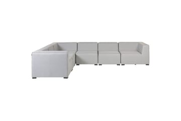 Hörnsoffa med fotpall Beliani Arezzo Beige/svart, Högervänd Grey, Black Left-faced - Hagemøbler - Loungemøbler - Sofagruppe utendørs