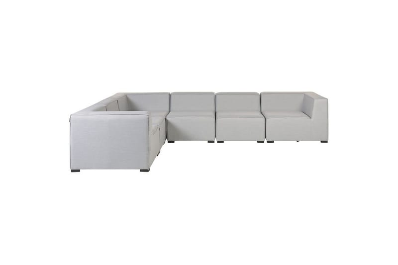 Hörnsoffa med fotpall Beliani Arezzo Beige/svart, Högervänd Grey, Black Left-faced - Hagemøbler - Loungemøbler - Lounge sofa