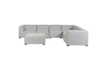 Hörnsoffa med fotpall Beliani Arezzo Beige/svart, Högervänd Grey, Black Left-faced - Hagemøbler - Loungemøbler - Sofagruppe utendørs