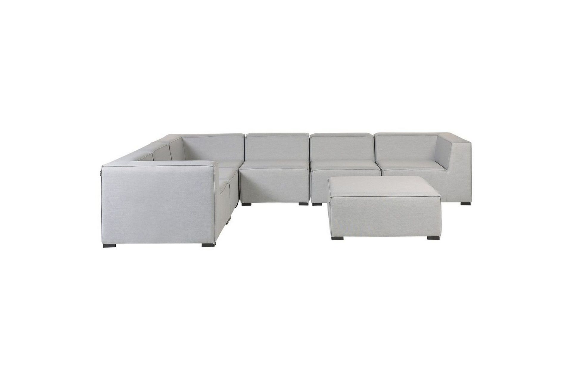 Hörnsoffa med fotpall Beliani Arezzo Beige/svart, Högervänd Grey, Black Left-faced -