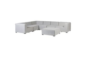 Hörnsoffa med fotpall Beliani Arezzo Beige/svart, Högervänd Grey, Black Left-faced - Hagemøbler - Loungemøbler - Sofagruppe utendørs