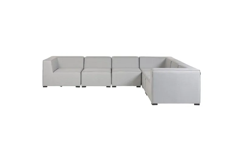 Hörnsoffa med fotpall Beliani Arezzo Beige/svart, Högervänd Grey, Black Right-faced - Hagemøbler - Loungemøbler - Lounge sofa