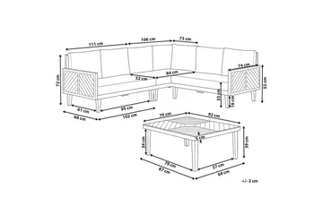 Loungegrupp Beliani Baratti 4-Sits Light wood||Beige - Hagemøbler - Loungemøbler - Sofagruppe utendørs