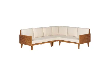 Loungegrupp Beliani Baratti 4-Sits Light wood||Beige - Hagemøbler - Loungemøbler - Sofagruppe utendørs