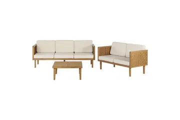 Loungegrupp Beliani Baratti 5-Sits Light wood||Beige - Hagemøbler - Loungemøbler - Sofagruppe utendørs