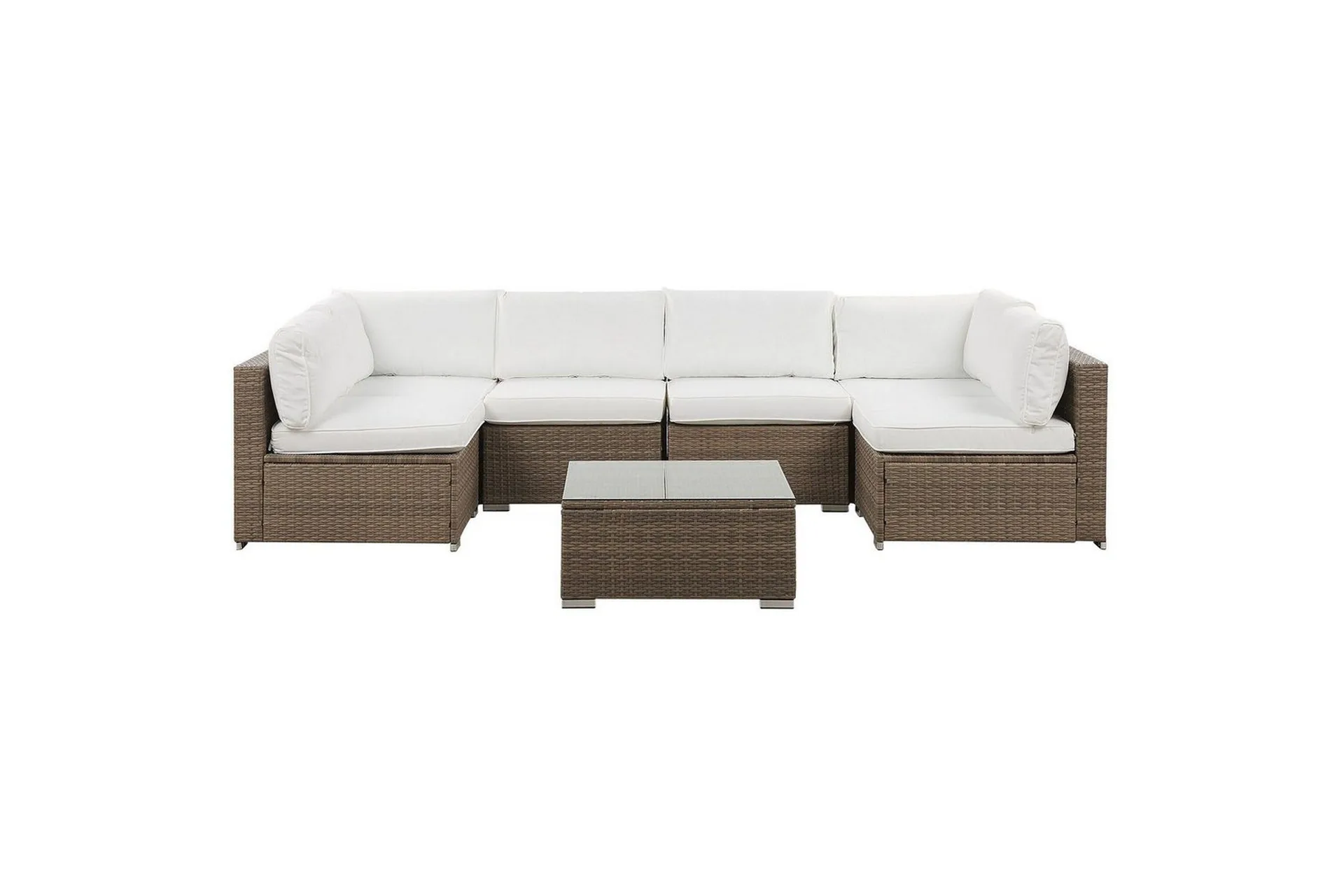 Loungegrupp Beliani Belvedere Brown\|\|White -