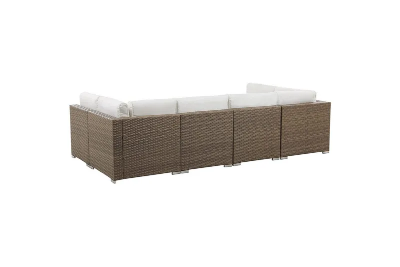 Loungegrupp Beliani Belvedere Brown||White - Hagemøbler - Loungemøbler - Sofagruppe utendørs