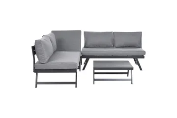 Loungegrupp Beliani Coccorino Grey||Black - Hagemøbler - Loungemøbler - Sofagruppe utendørs