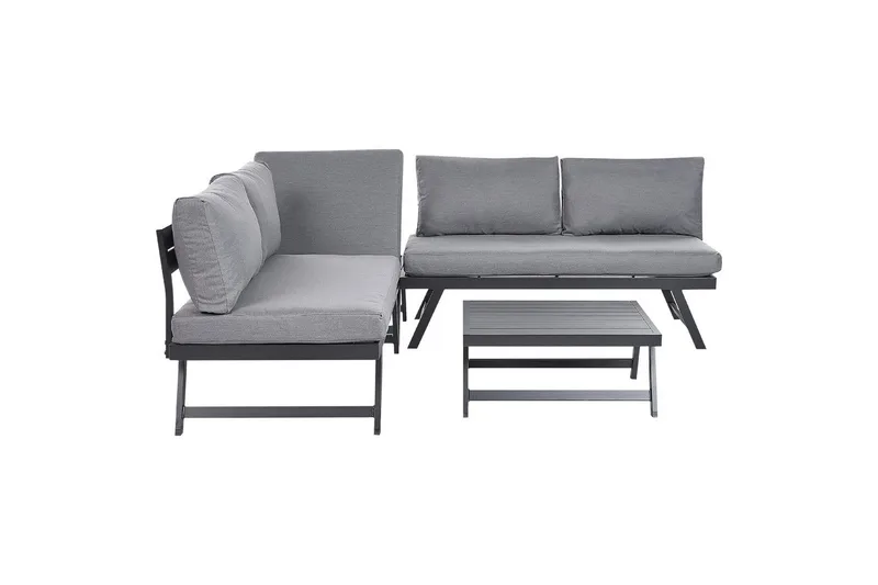 Loungegrupp Beliani Coccorino Grey||Black, undefined