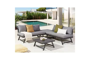 Loungegrupp Beliani Coccorino Grey||Black - Hagemøbler - Loungemøbler - Sofagruppe utendørs
