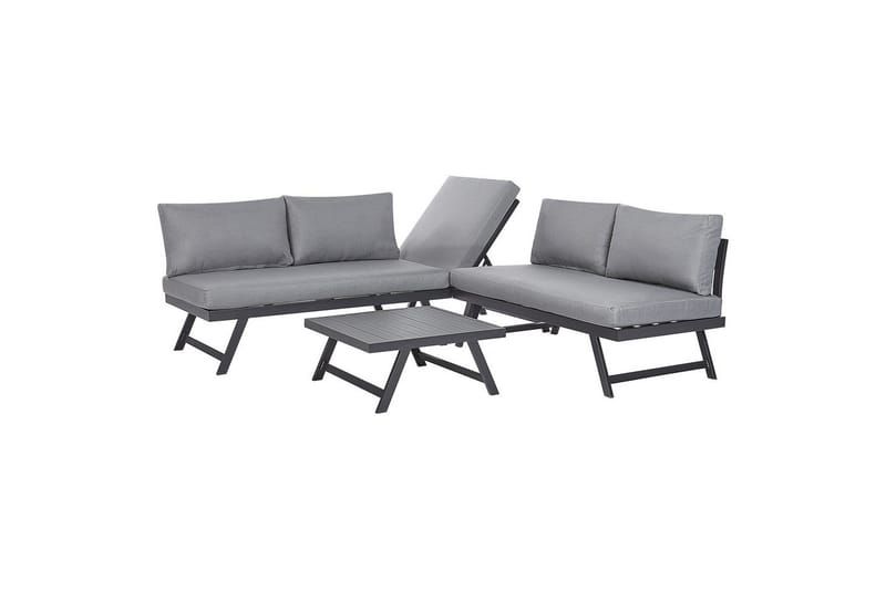 Loungegrupp Beliani Coccorino Grey||Black - Hagemøbler - Loungemøbler - Sofagruppe utendørs