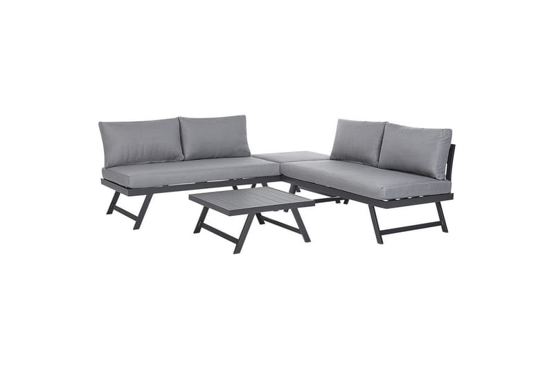 Loungegrupp Beliani Coccorino Grey||Black - Hagemøbler - Loungemøbler - Sofagruppe utendørs