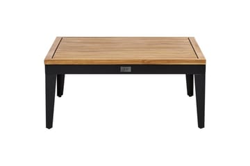 Loungegrupp med fotpall Beliani Bracciano 3-Sits Beige||Light wood||Black - Hagemøbler - Loungemøbler - Sofagruppe utendørs
