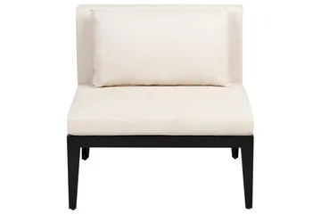 Loungegrupp med fotpall Beliani Bracciano 4-Sits Beige||Light wood||Black - Hagemøbler - Loungemøbler - Sofagruppe utendørs