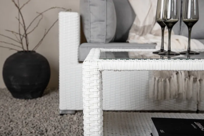 Amazon loungesofa utendørs - Grå/hvit - Hagemøbler - Loungemøbler - Loungesett