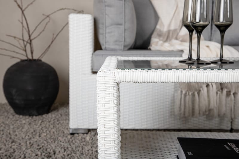 Amazon loungesofa utendørs - Grå/hvit - Hagemøbler - Loungemøbler - Loungesett