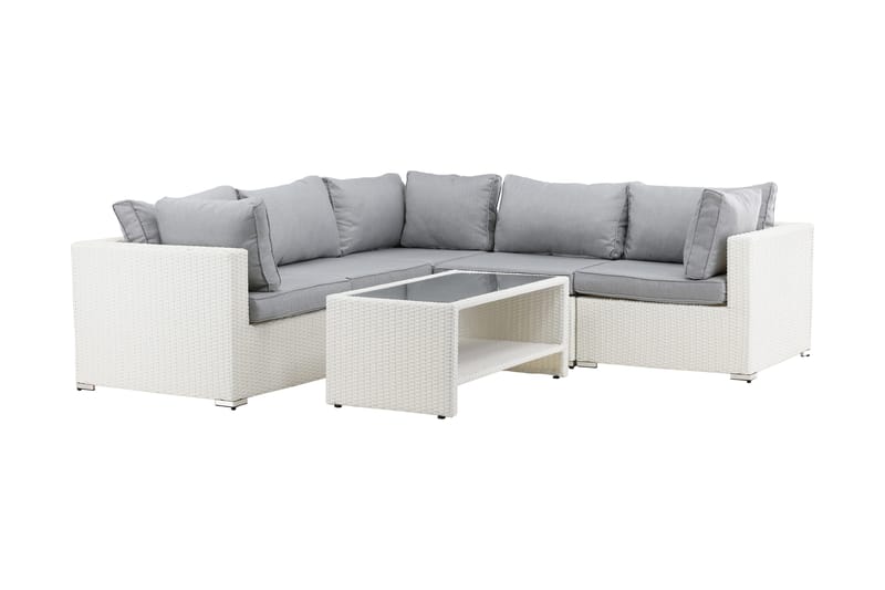 Amazon loungesofa utendørs - Grå/hvit - Hagemøbler - Loungemøbler - Loungesett