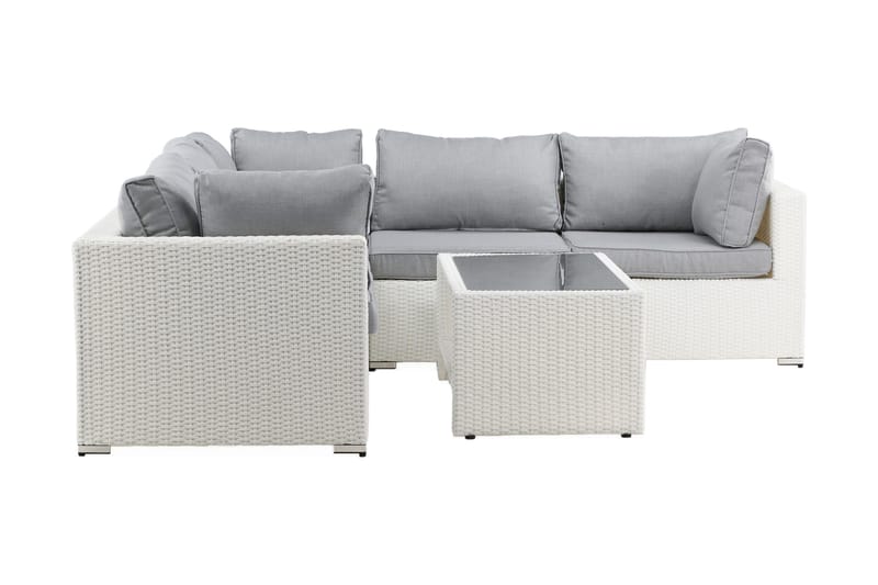 Amazon loungesofa utendørs - Grå/hvit - Hagemøbler - Loungemøbler - Loungesett