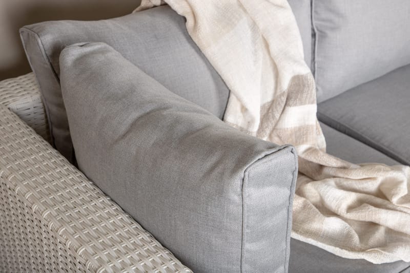 Amazon loungesofa utendørs - Grå/hvit - Hagemøbler - Loungemøbler - Loungesett