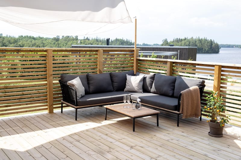 Andorra Hjørnesofa Svart/Grå - Venture Home - Verandamøbler - Sofagruppe utendørs - Loungesett