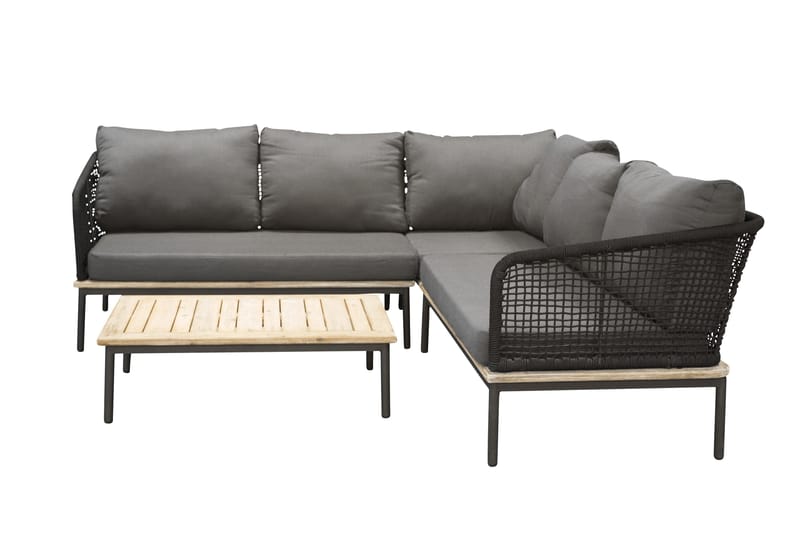 Andorra Hjørnesofa - Svart/Grå - Hagemøbler - Loungemøbler - Loungesett